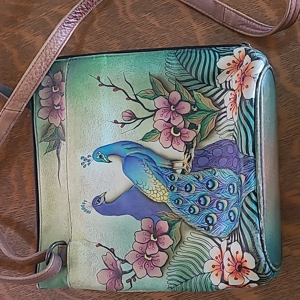 Anuschka cross body hand painted bag